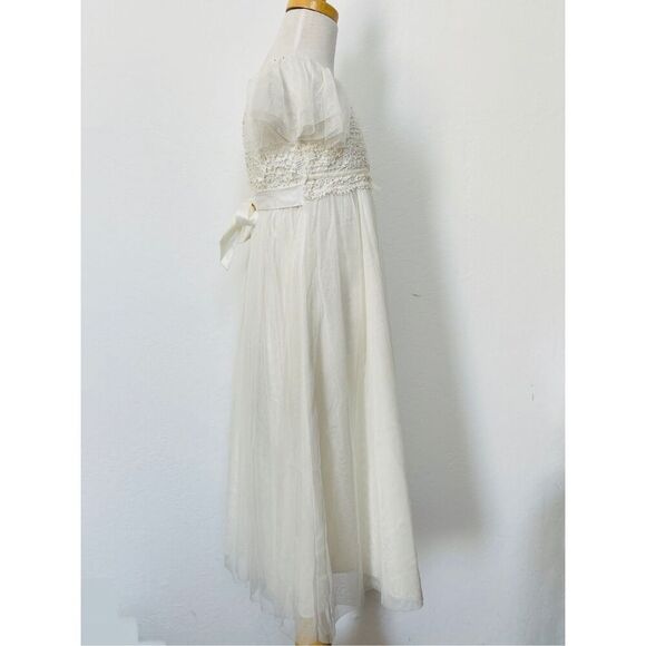 MONSOON Kids Girls 7/8 Lace Appliqué Beaded Dress - Picture 4 of 9